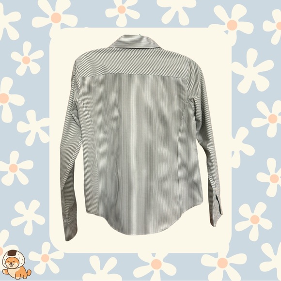 Baylor Embroidered Devon & Jones Ladies Crown Woven Banker Stripe Shirt, Sz Med - Picture 7 of 12